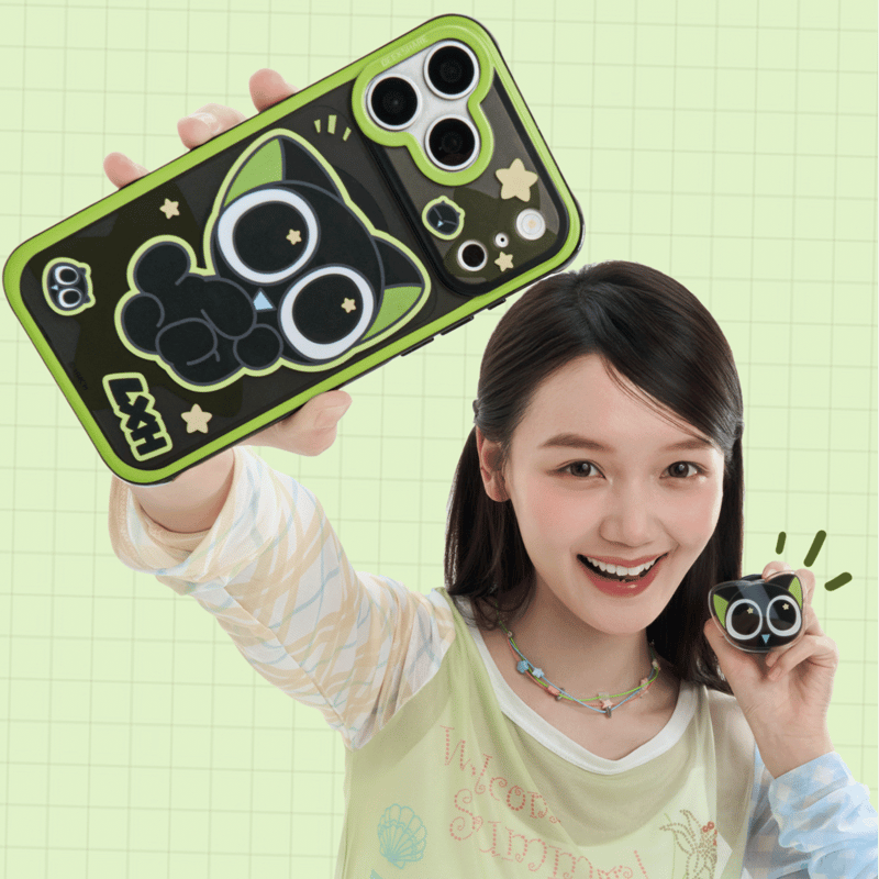 小物 sirokuma 羅小黒戦記＊极想GeekShare 星空漫遊 iPhone17ケース・スマホグリップ