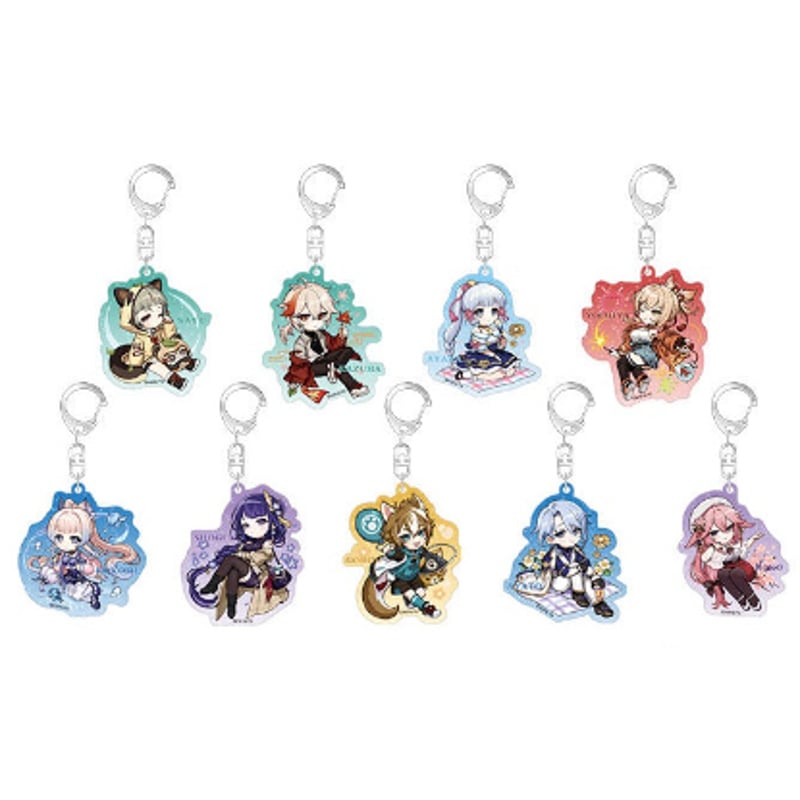 【期間限定価格変更】原神　八重神子　ピクニック　キーホルダー　缶バッジ 原神 ピクニック ちびキャラアクリルキ―ホルダー | 福猫屋