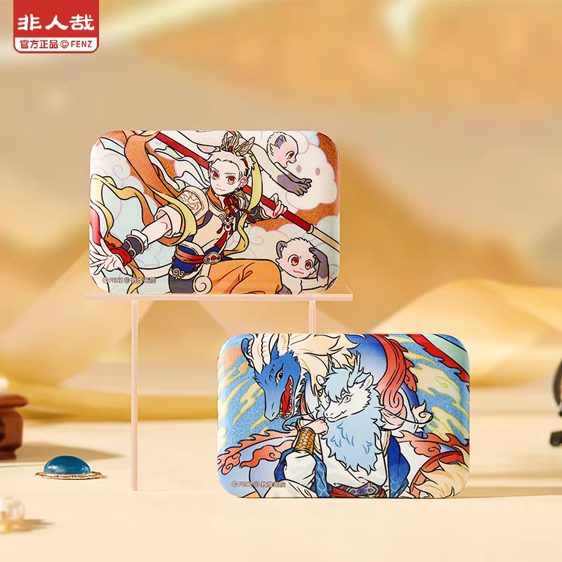 フェ～レンザイ 敦煌画院コラボ 瑞獣呈祥 スクエア缶バッジ 1個