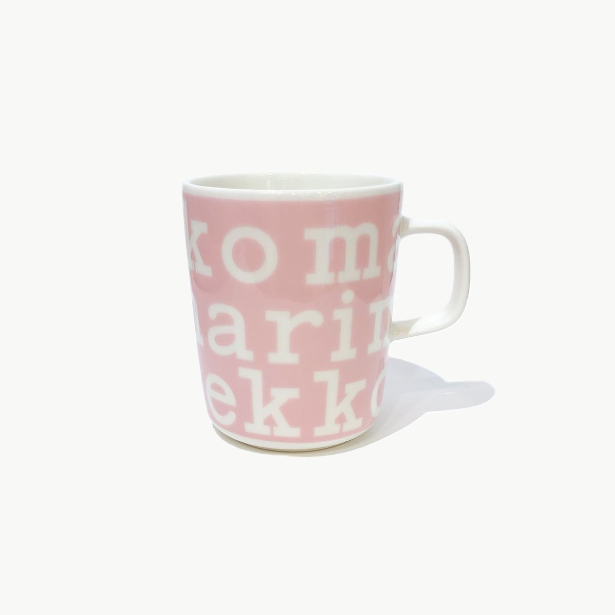 日本限定】 マリメッコ マグカップ Logo (ロゴ) 250ml ピンク×ホワイト