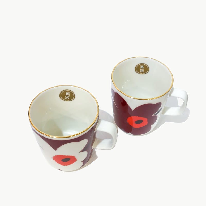 【新品•未使用】marimekko UNIKKO マグカップ＆プレート　ペア ペアセット・専用箱入り】 マリメッコ マグカップ Unikko（ウニッコ