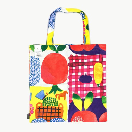 【日本限定】 マリメッコ トートバッグ Kesatori (ケサトリ) レッド×パープル×イエロー 日本正規品
