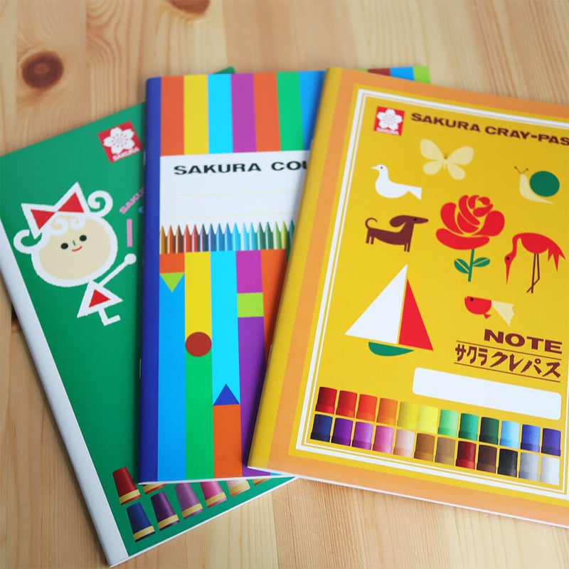 サクラクレパス柄 B5ノート | Kite!Cǒte!