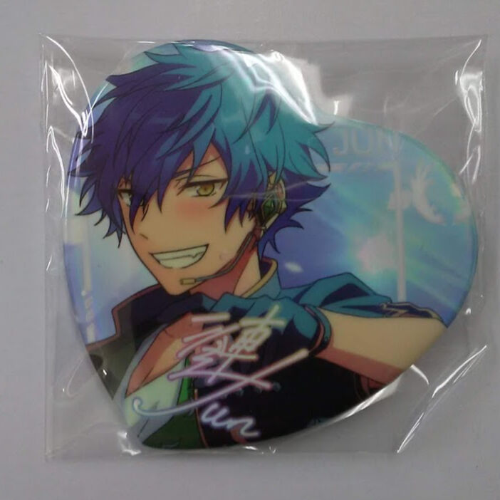 漣ジュン あんさんぶるスターズ! 願望ホログラムハート缶バッジ あんスタ あんさんぶるスターズ！！漣ジュン願望ホログラムハート缶バッジ