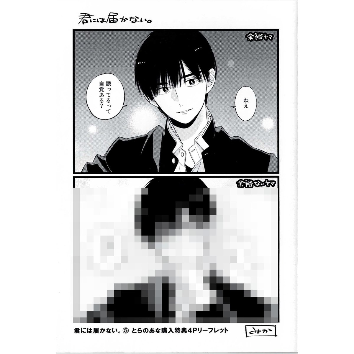 みか 『君には届かない。』5巻 とらのあな特典 リーフレット【BLグッズ