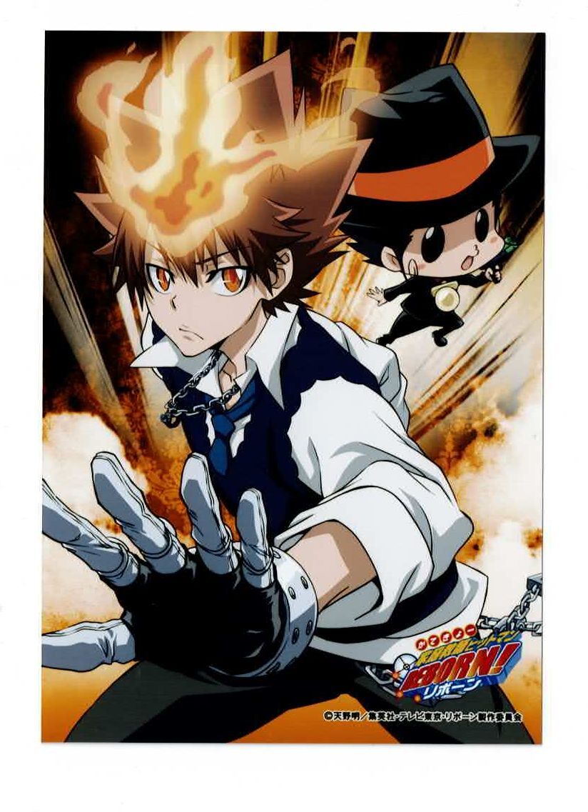 家庭教師ヒットマンREBORN 沢田綱吉　ジャンフェス　生ブロマイド　エンスカイ 家庭教師ヒットマンREBORN! 生ブロマイド 沢田 綱吉＆リボーン | K