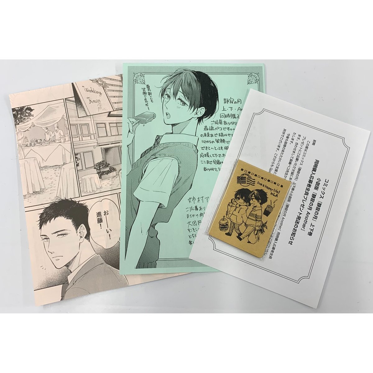 姉村アネム 森嶋ペコ『静寂の月 上下+Another』 全プレ 小冊子 【BL 