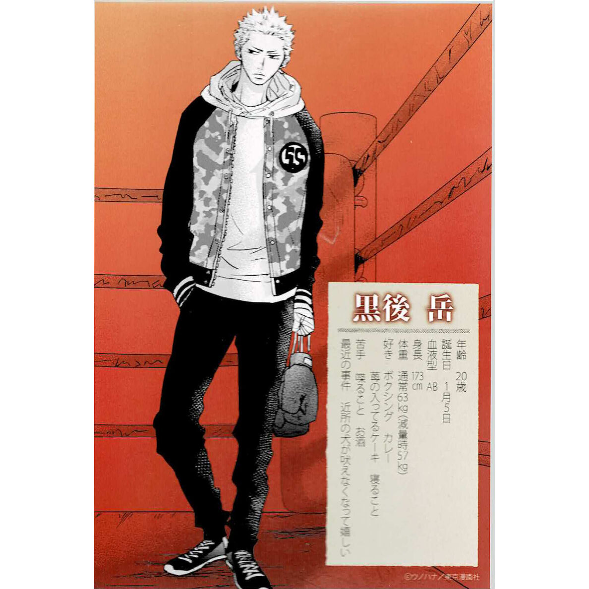 ウノハナ 『犬と欠け月』 プロフィールカード 黒後 岳 【BLグッズ 