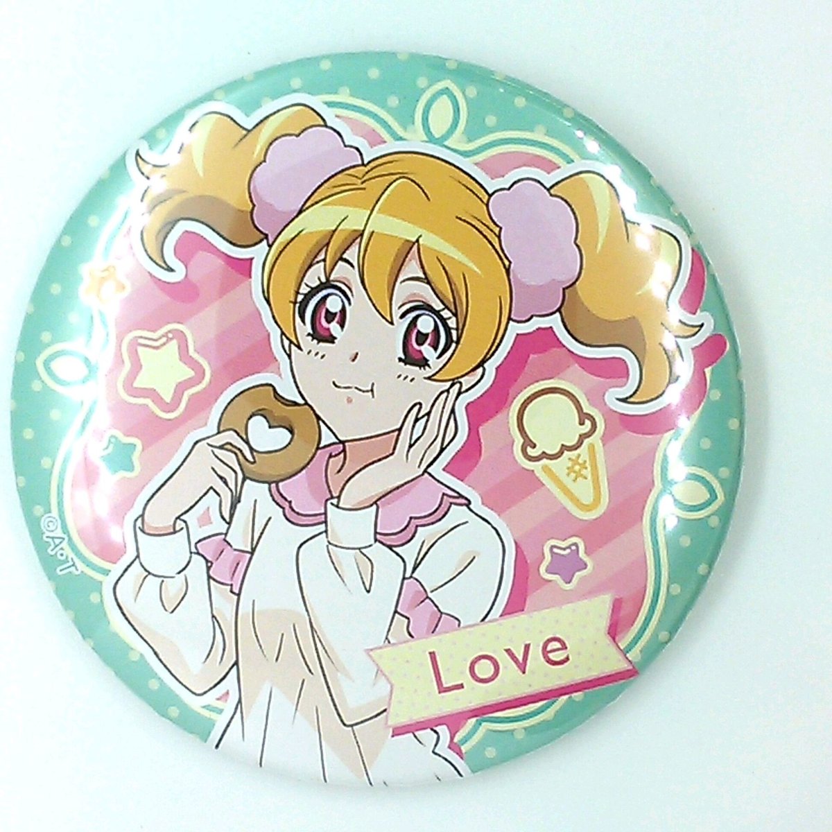 桃園ラブ　ローソン　プリキュアランド　缶バッジ フレッシュプリキュア 桃園ラブ プリキュアランド 第6弾～GoGo！たべ