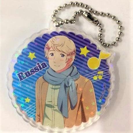 ヘタリア チェキ風トレーディングアクリルキーホルダー 日本 ロシア・中国描き下ろし？ アニメガ限定 ヘタリア World☆Stars