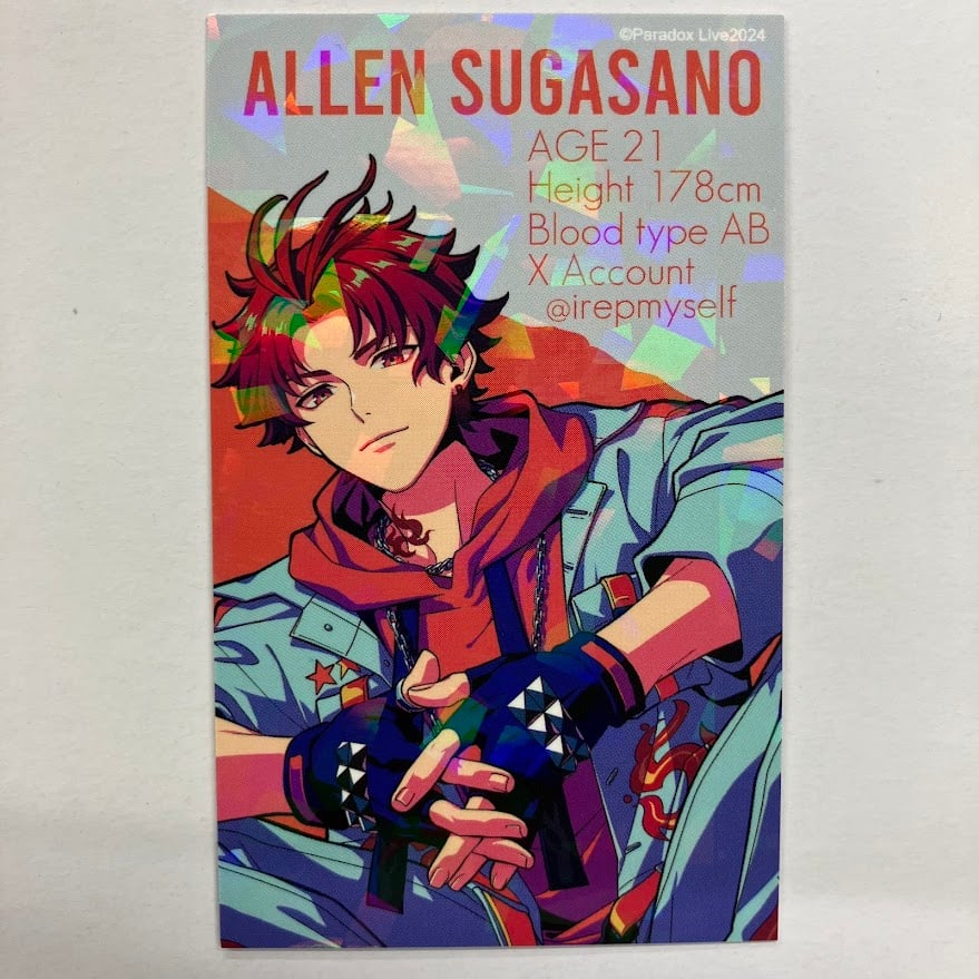 Paradox Live 朱雀野アレン プロフィールカード ANTHEM | K-BOOKS