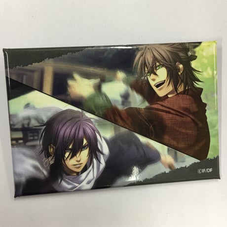 薄桜鬼　沖田総司　斎藤一　スクエア缶バッジ