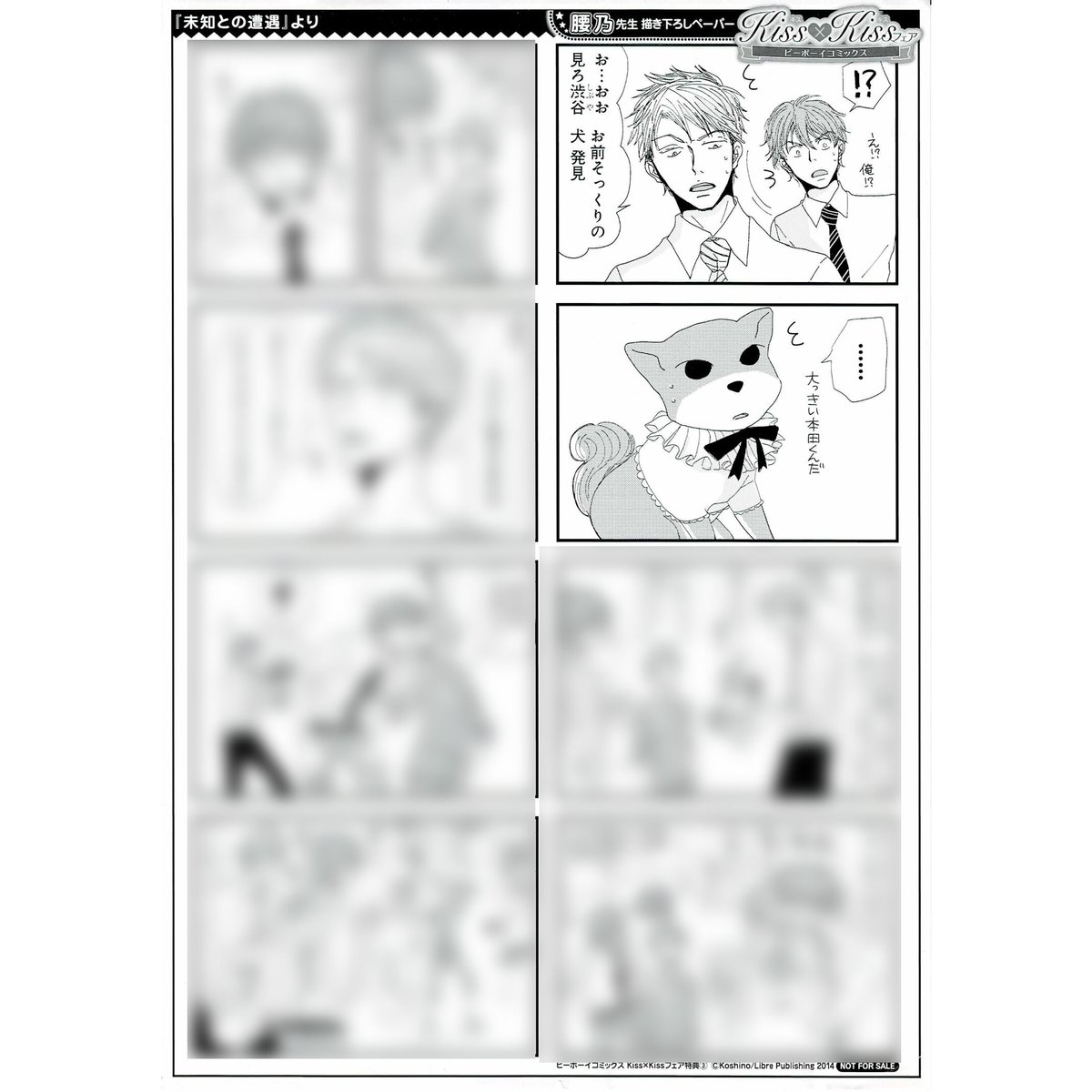 ♥raira様♥② 腰乃『未知との遭遇』 kiss×kissフェア B5 ペーパー【BLグッズ】 | K