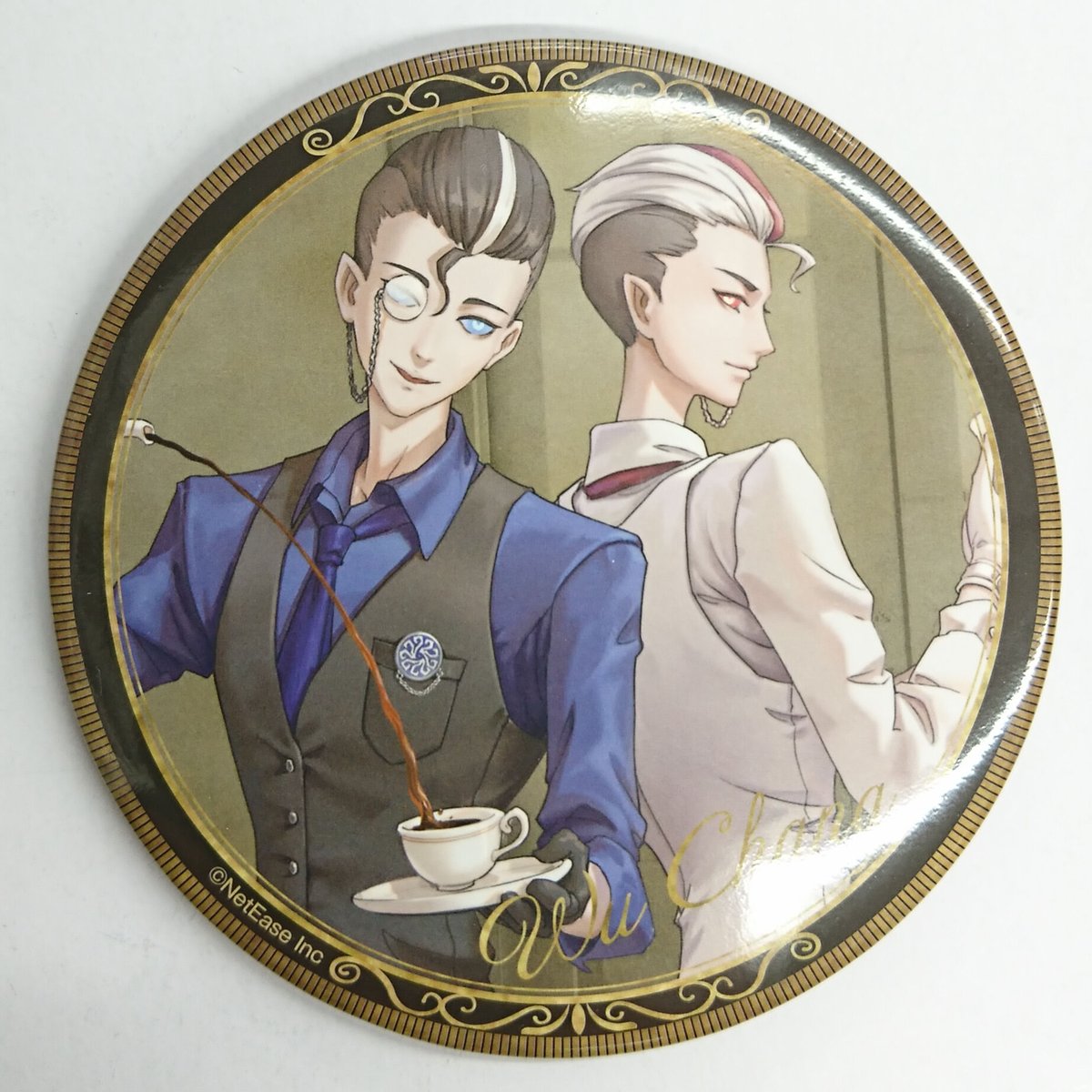 第五人格 白黒無常 アカデミーカフェ 缶バッジ 第五人格 アイデンティティファイブ カフェ 75mm缶バッジ 白黒