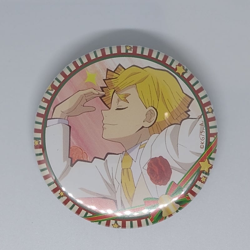 鬼滅の刃 善逸 クリスマス 缶バッジ 2019 鬼滅の刃 我妻 善逸 キメツ学園 クリスマス編 ランダム57mm缶