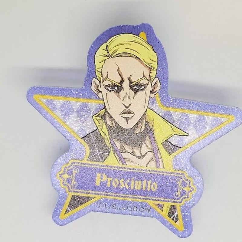 ジョジョの奇妙な冒険 プロシュート アクリルバッジ ジョジョの奇妙な冒険 プロシュート 星型ラメアクリルバッジ暗殺