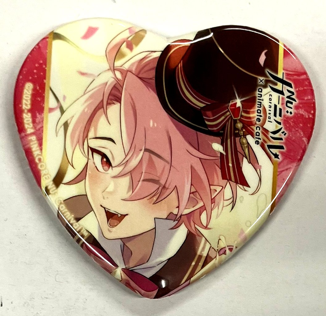 NU:カーニバル 2周年 アニカフェ ハート型缶バッジ エイト バッジ・ビンズ エイト 「NU：カーニバル 2nd Anniversary