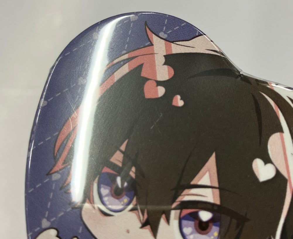 Collar☓Malice ハート缶バッジ 柳愛時 イタミ有】Collar×Malice 柳愛時 ハート型缶バッジ