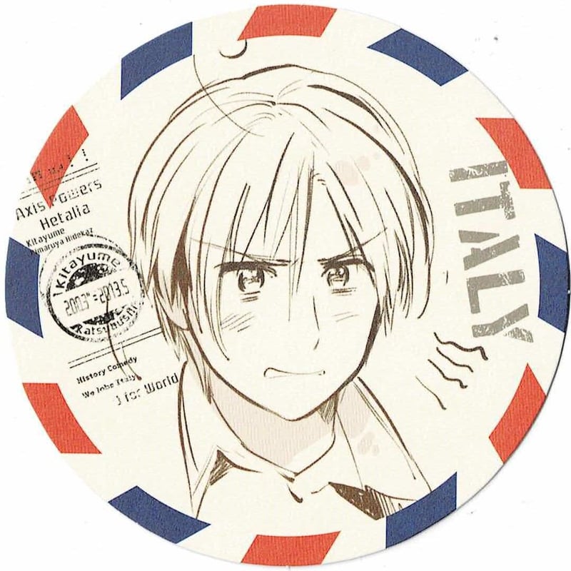 ヘタリア エアメール風 コースター 8種類セット② 日丸屋秀和 バラ売り❌️ 日丸屋秀和『ヘタリア The Beautiful World』 配信開始記念フェア エア