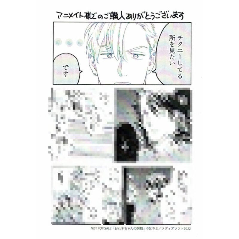 にやま 『おムネちゃんの災難』 アニメイト特典 ペーパー【BLグッズ