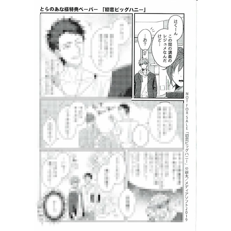 爺太『初恋ビッグハニー』 とらのあな ペーパー【BLグッズ】 | K-BOOKS