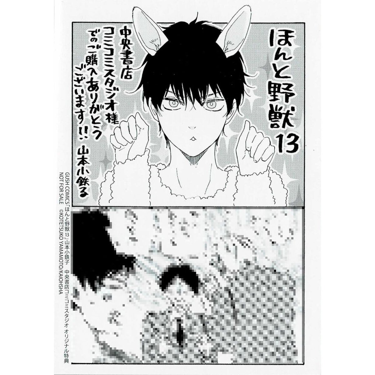 山本小鉄子『ほんと野獣』13巻 コミコミスタジオ特典 ペーパー【BL