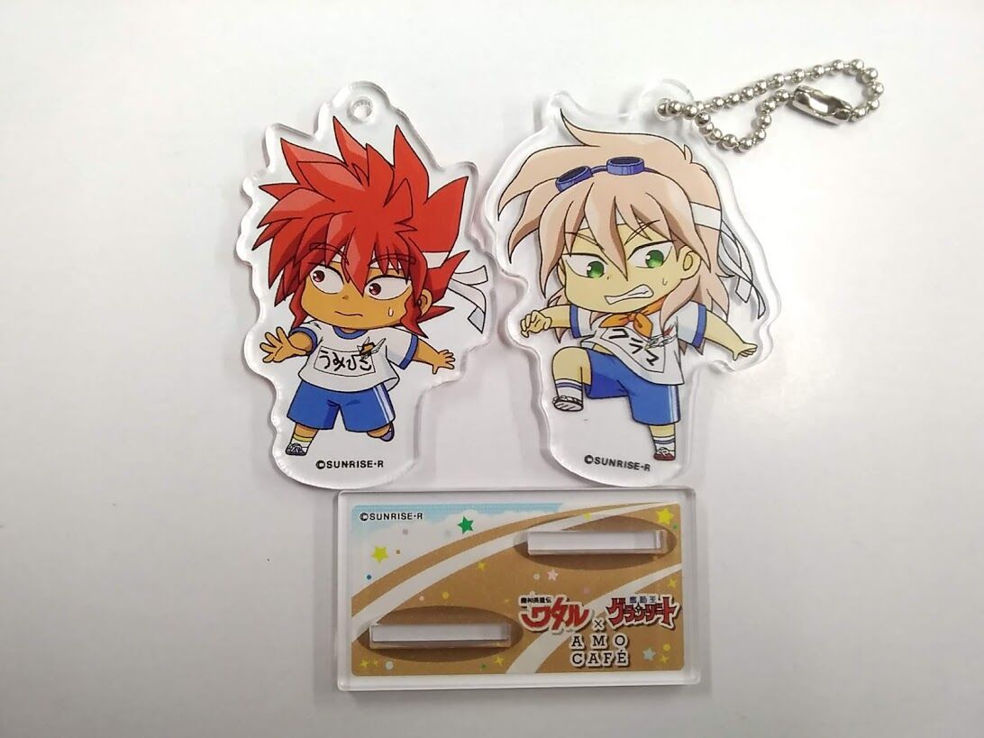 魔神英雄伝ワタル 海火子 AMOCAFE ミニキャラ缶バッジ アモカフェ 魔神英雄伝ワタル】クラマ&海火子 アクリルスタンドキーホルダー | K
