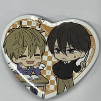【裏面サビ有り】『抱かれたい男1位に脅されています。』ハート型缶バッジ　西條高人　東谷准太【BLグッズ】