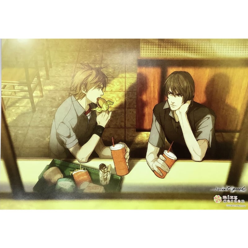 sweet pool』 mixx gardenコラボカフェ A3 ポスター 崎山蓉司 三田睦