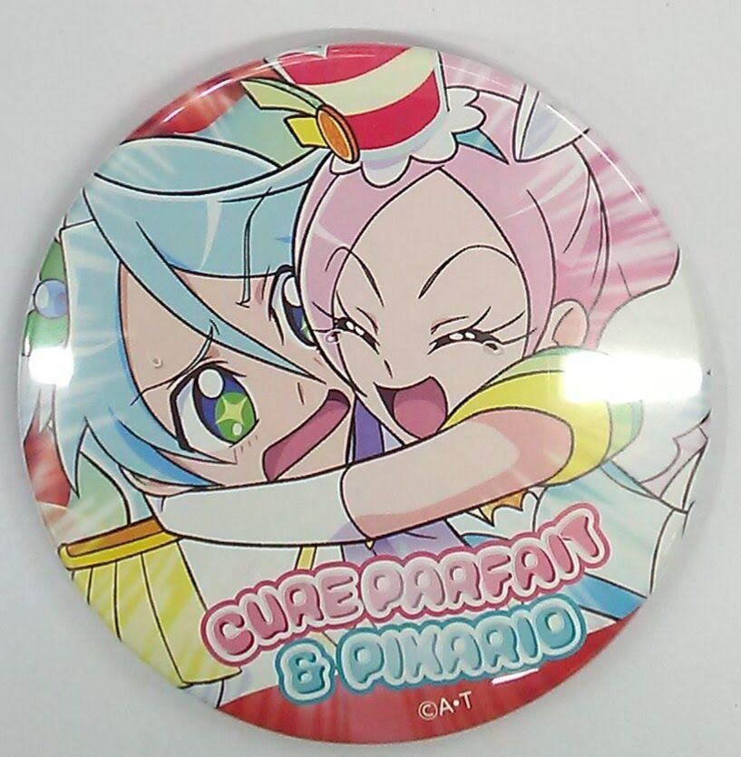 キラキラ☆プリキュアアラモード　キュアマカロン　マルイコラボ　缶バッジ　2個 キラキラ☆プリキュアアラモード キュアパルフェ&ピカリオ 缶バッジ