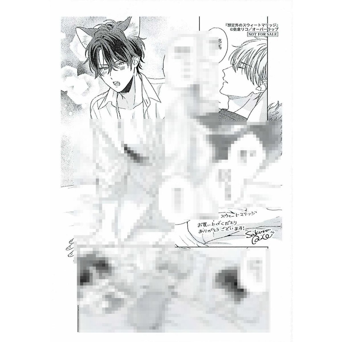 傷み有り】佐倉リコ 『想定外のスウィートマリッジ』 ペーパー【BL
