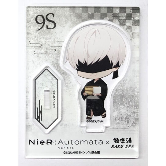 ニーアオートマタ　９S　『NieR:Automata Ver1.1a』×極楽湯・RAKU SPA(らくスパ)　アクリルスタンド（ミニキャラ）