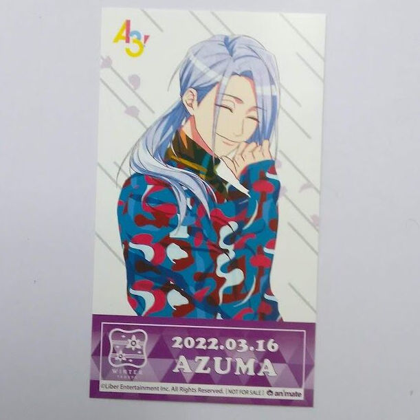 A3！ 雪白東 チケット風イラストカード | K-BOOKS 池袋 2次元グッズ通販