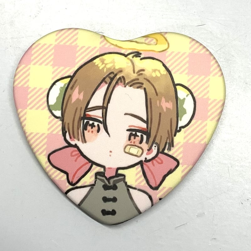 ハレルヤベイビー ハート型缶バッチ 仔縞楽々 『ハレルヤベイビー