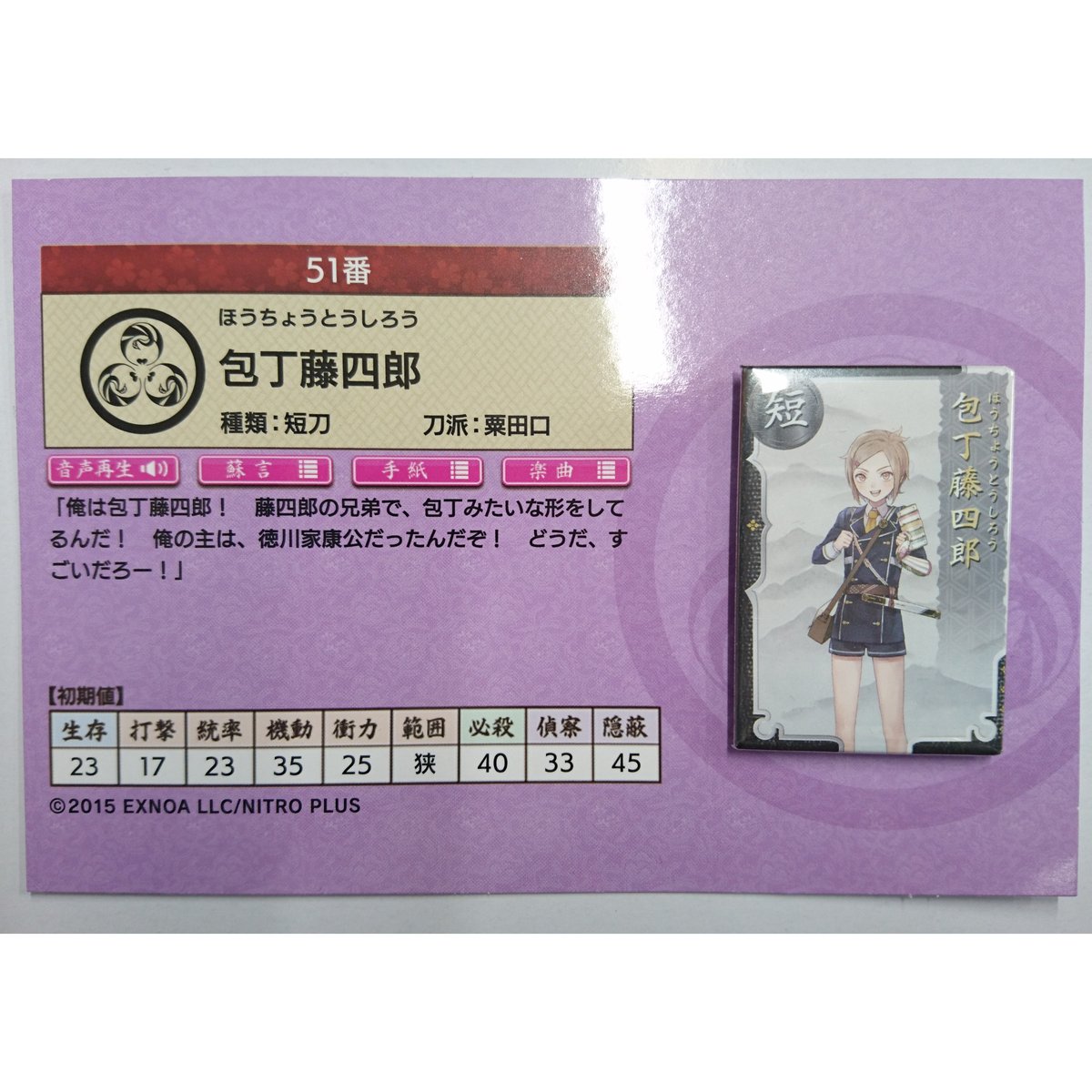刀剣乱舞　刀帳缶バッジコレクション 刀剣乱舞ONLINE 刀帳缶バッジコレクション~其の1~（全10種