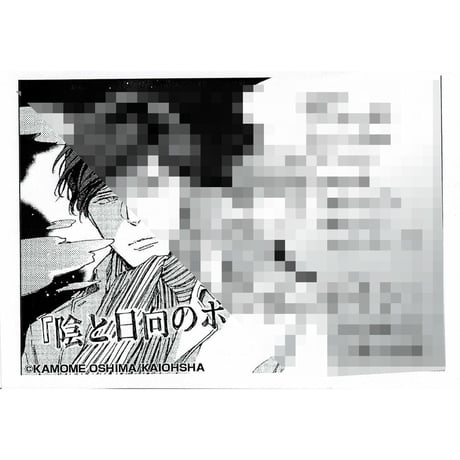大島かもめ『陰と日向のボーダーライン』　共通　ペーパー【BLグッズ】