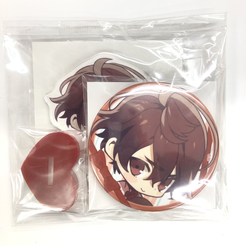 オランピアソワレ朱砂缶バッジアクリルスタンドセット