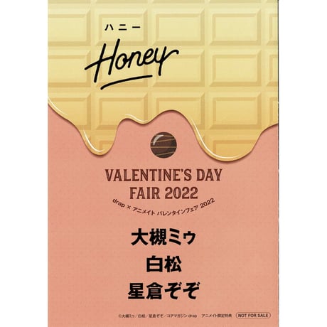 『drap ×アニメイト　バレンタインフェア2022』　リーフレット （Honey）【BLグッズ】