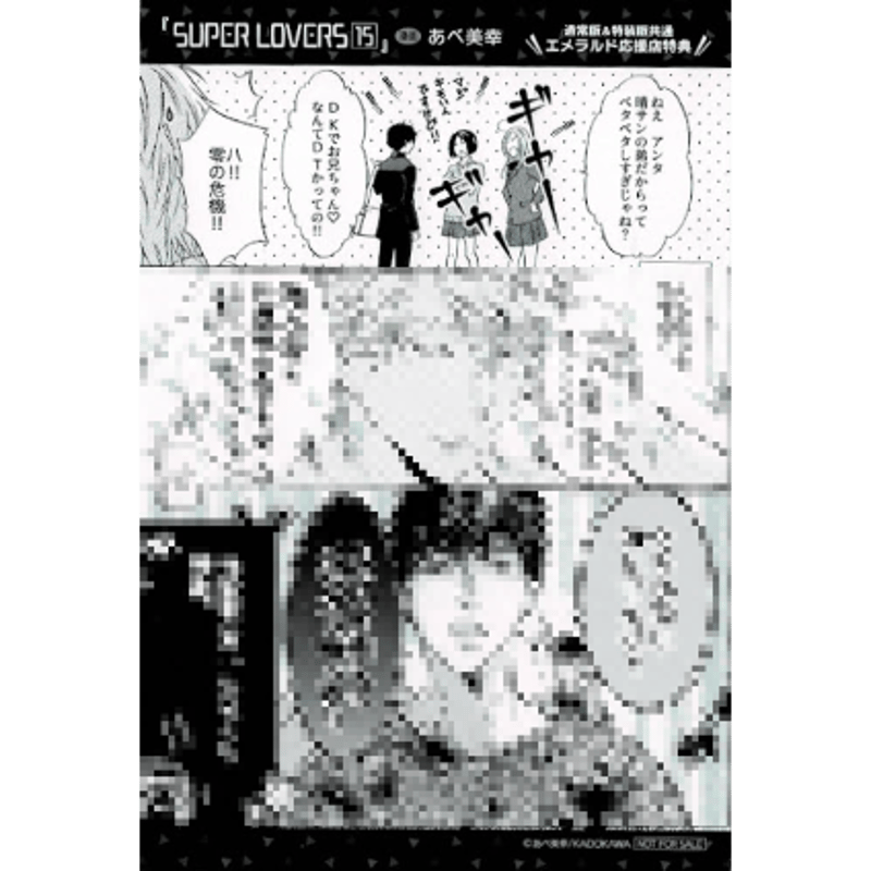 あべ美幸『SUPER LOVERS』15巻 応援書店購入特典 イラストカード【BL