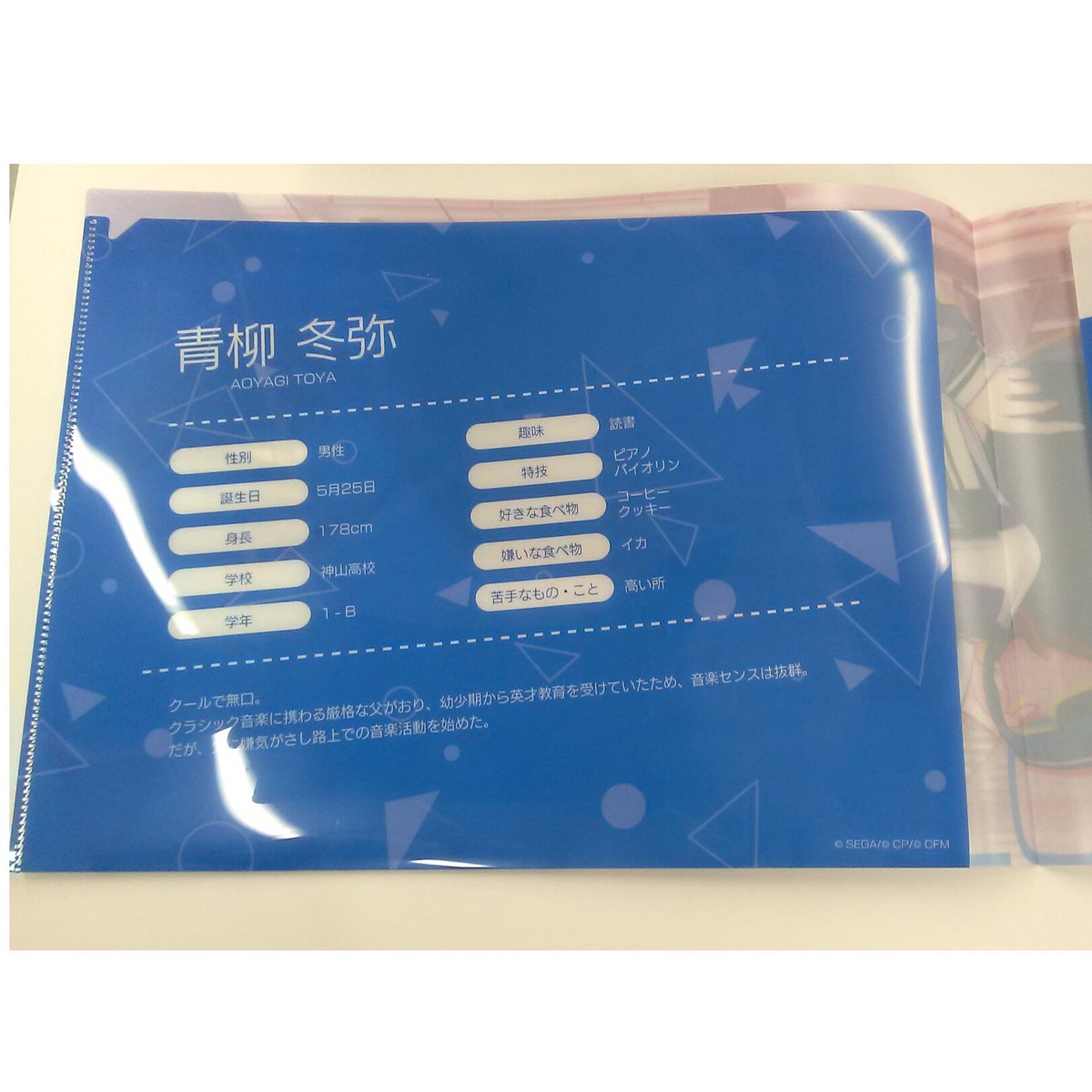 プロジェクトセカイ 青柳冬弥 ロングクリアファイルコレクション | K