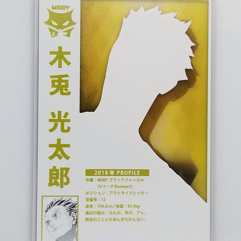 ハイキュー!! 木兎 光太郎 ステータスカード | K-BOOKS 池袋 2次元