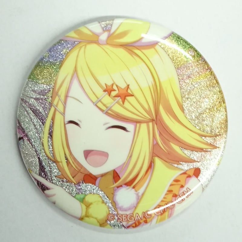 プロセカ　グリ缶　鏡音リン プロジェクトセカイ 鏡音リン グリッター缶バッジ イベントイラスト