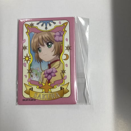 カードキャプターさくら　木之本桜　缶バッジ　（顔アップ柄）