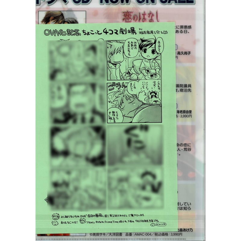 稲荷家房之介 『百日の薔薇』 OVA特典 A4クリアファイル ペーパー付き