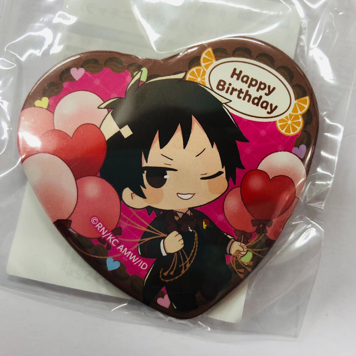 デュラララ 折原臨也 くじ引き堂 缶バッジ ハート 風船 特典 折原 臨 也