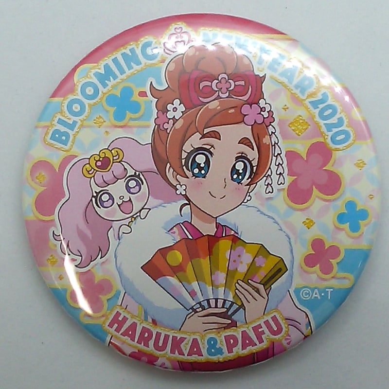 プリキュア キュアフローラ 春野はるか トゥインクル缶バッジ アクリルスタンド Go!プリンセスプリキュア、キュアフローラ缶バッジ - Magical