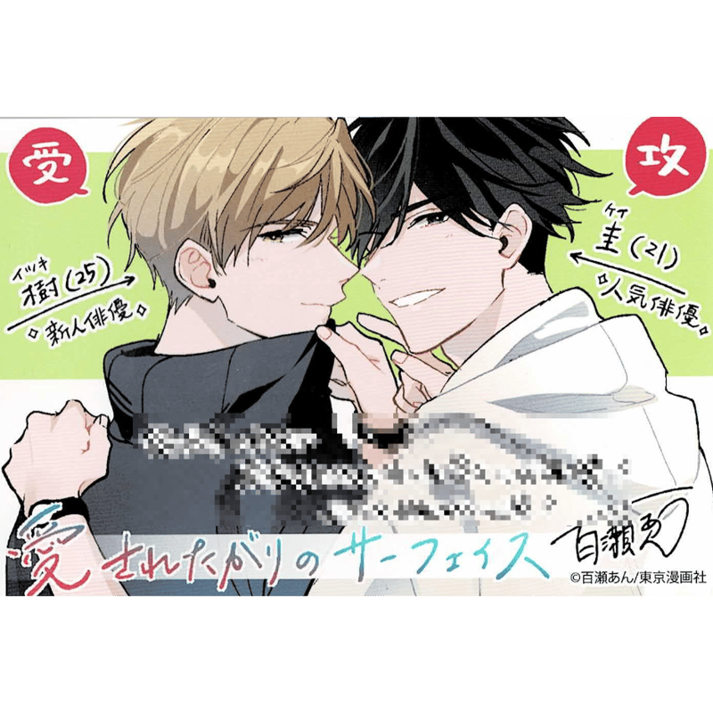 百瀬あん『愛されたがりのサーフェイス』 購入特典 カラーペーパー【BL ...