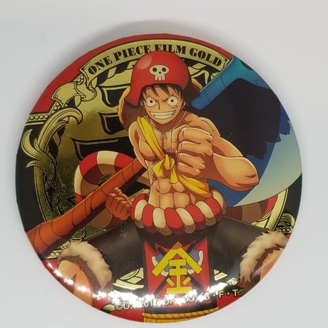 ルフィ　輩缶バッジ　GOLD USJ 歌舞伎ワンピース　レア　麦わらストア ルフィ 輩缶バッジ GOLD USJ 歌舞伎ワンピース レア 麦わら