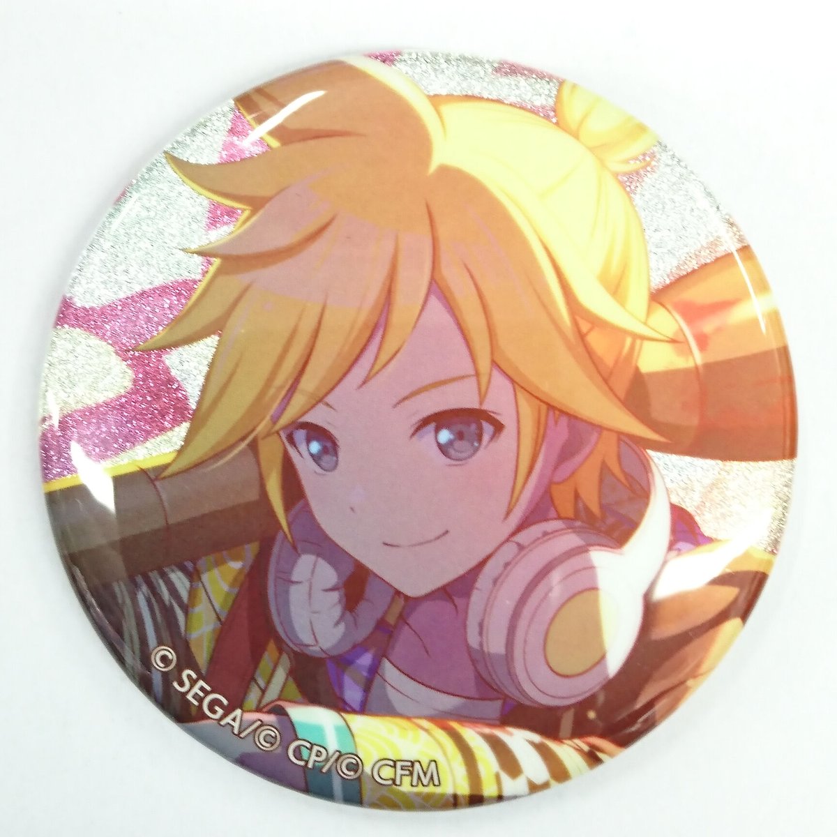 プロジェクトセカイ 鏡音レン グリッター缶バッジ イベントイラスト
