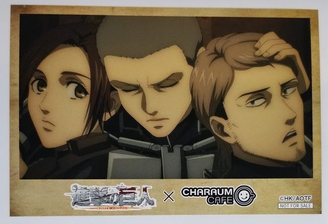 進撃の巨人コニー&サシャ&ジャンメニュー注文特典ポストカード | K
